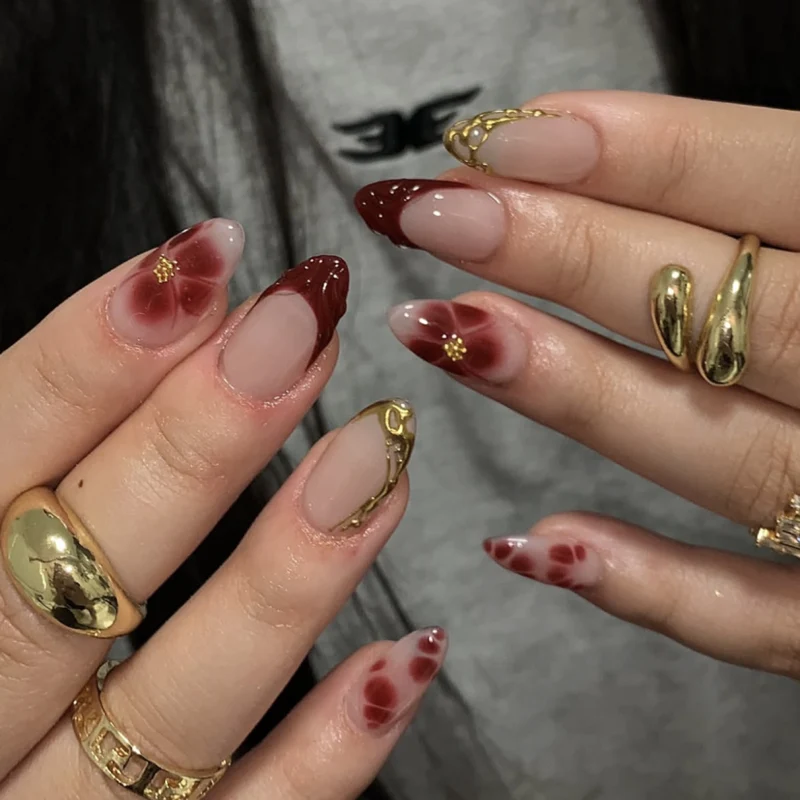 Artificial nail art with floral accents and boutique design Stornfield