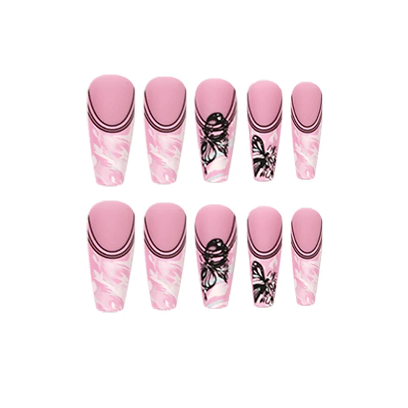 Artificial nail art with delicate butterfly designs Stornfield