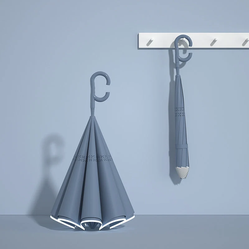 Dame automatisk sammenleggbare paraply med ergonomisk design og sterke vindmotstands elementer Luvikno