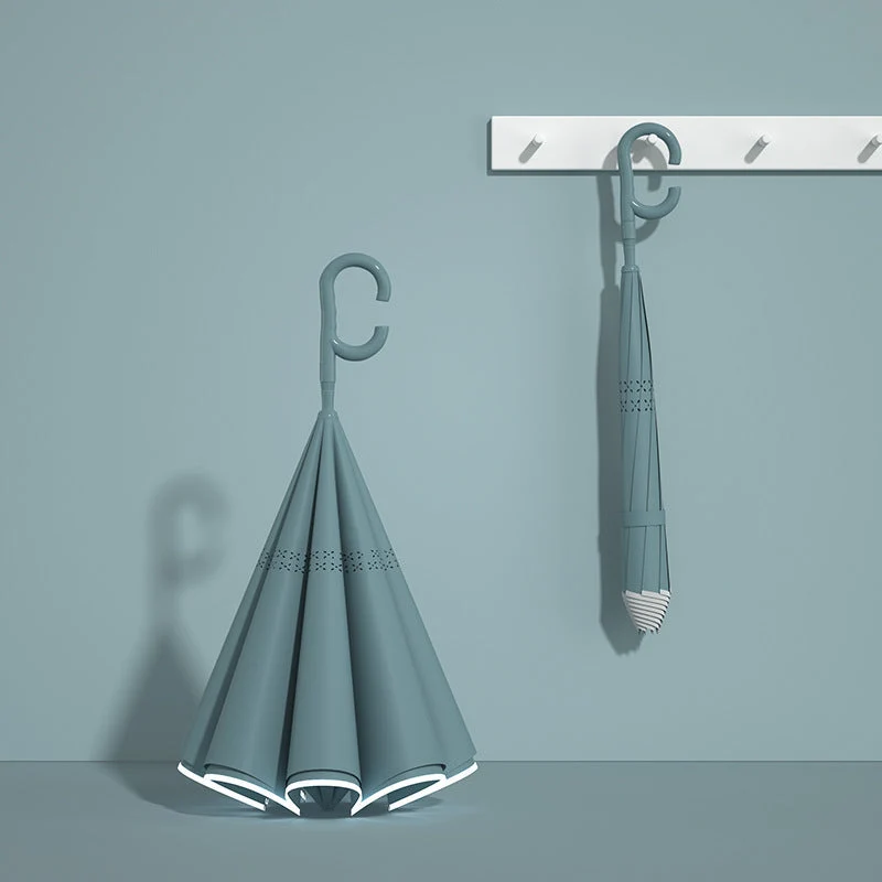 Dame automatisk sammenleggbare paraply med ergonomisk design og sterke vindmotstands elementer Luvikno