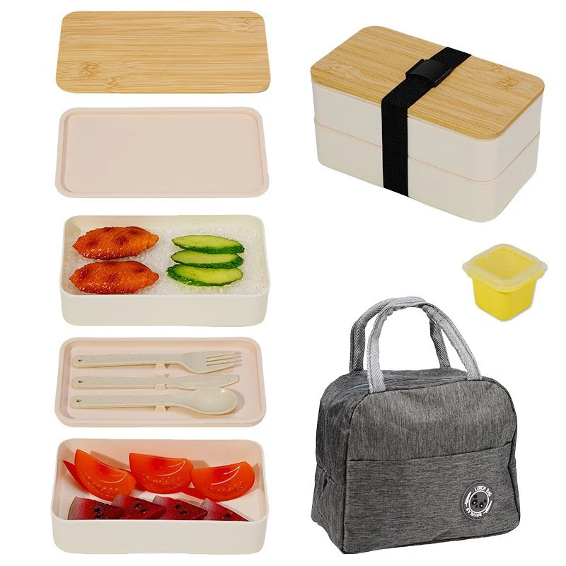 Multi-Layered Bamboo Lunch Container