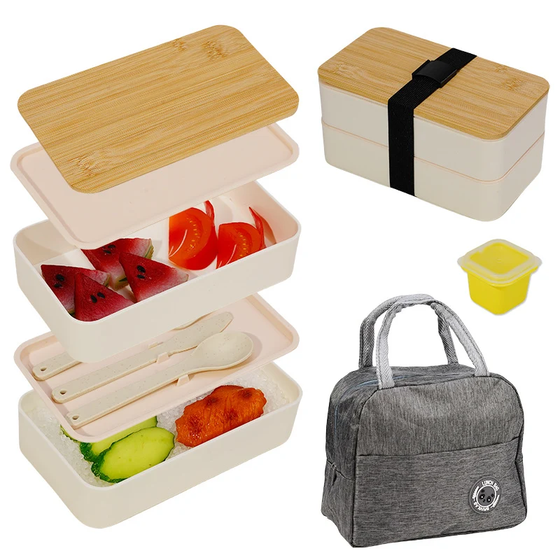 Multi-Layered Bamboo Lunch Container