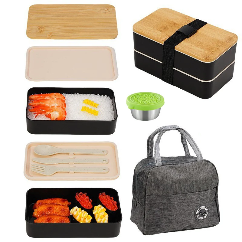 Multi-Layered Bamboo Lunch Container