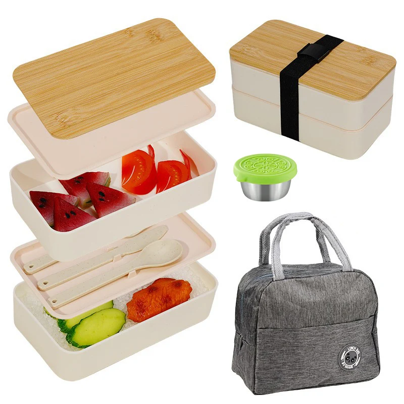 Multi-Layered Bamboo Lunch Container