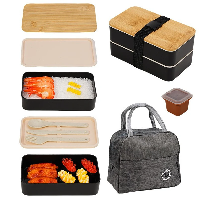 Multi-Layered Bamboo Lunch Container