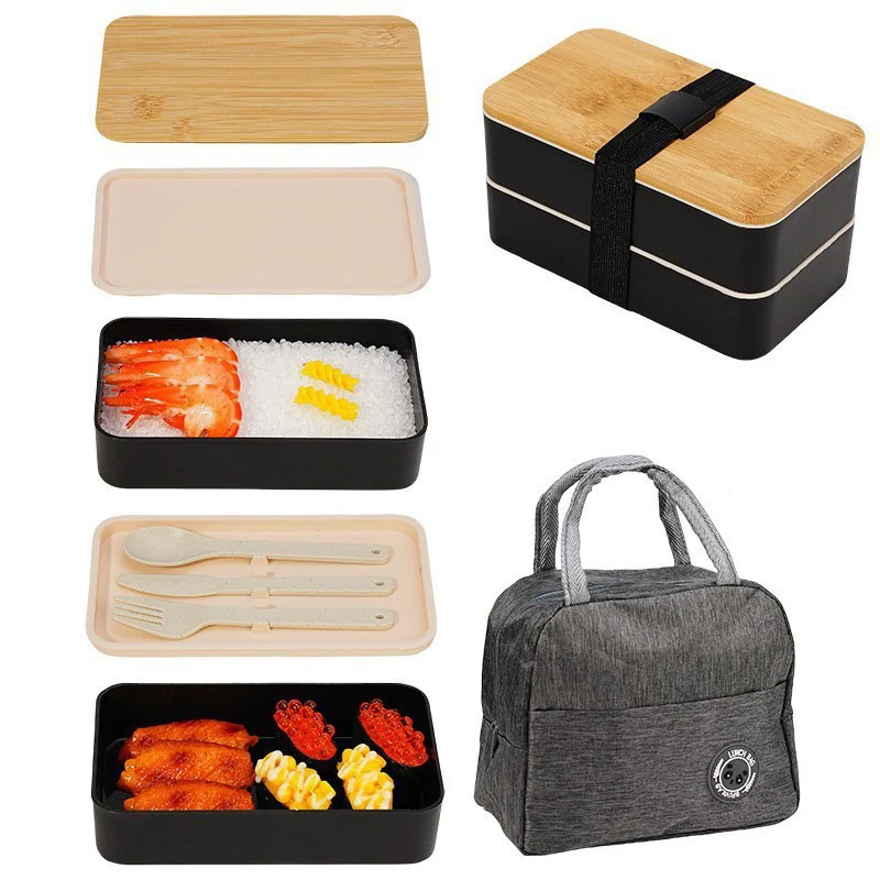 Multi-Layered Bamboo Lunch Container