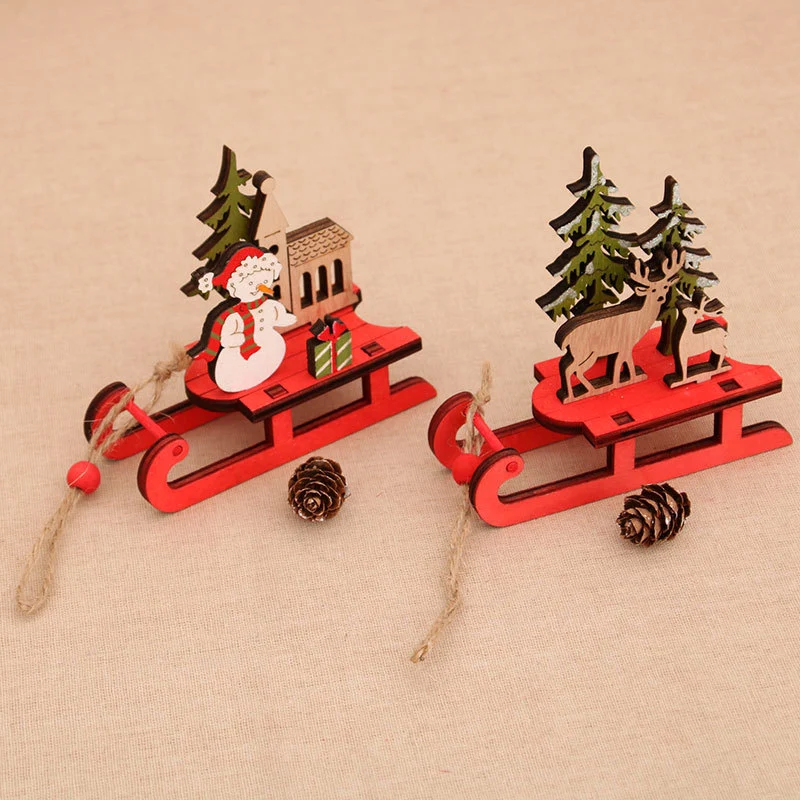 Wooden Santa Sleigh Decoration Stornfield