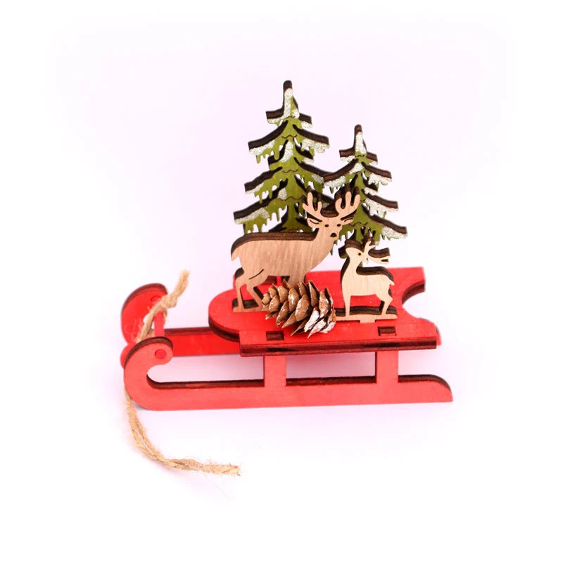 Wooden Santa Sleigh Decoration Stornfield