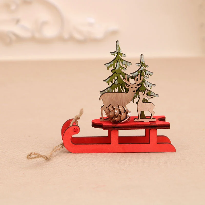 Wooden Santa Sleigh Decoration Stornfield
