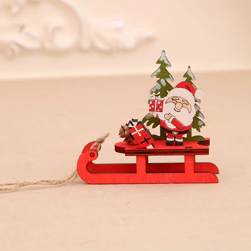 Wooden Santa Sleigh Decoration Stornfield