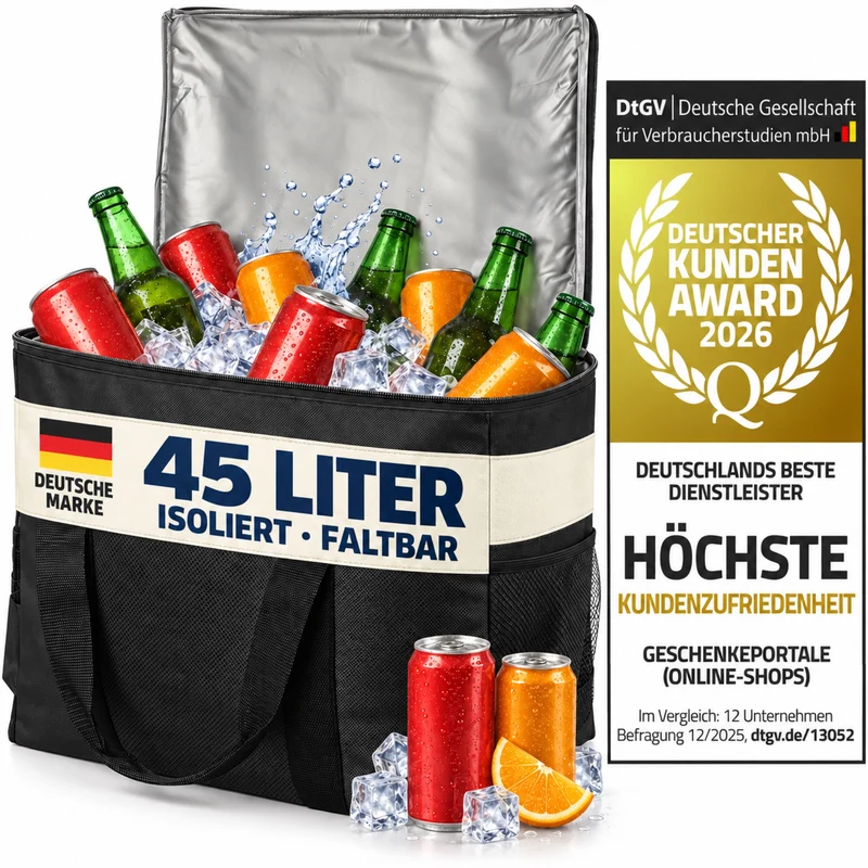 XXL Kühltasche 45L - Isolierte Thermotasche für Picknick & Camping