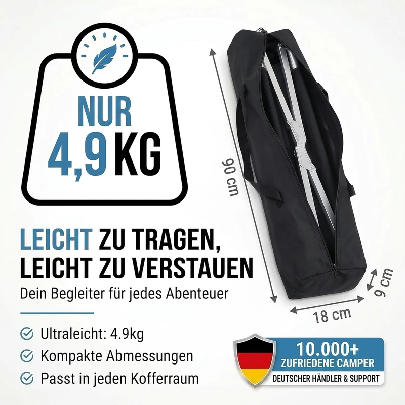 Faltbares Army Feldbett aus Aluminium - Stabiles Campingbett