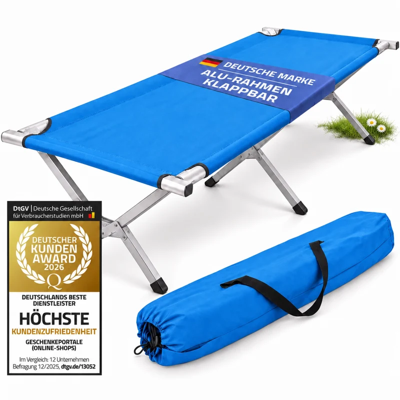 Faltbares Army Feldbett aus Aluminium - Stabiles Campingbett