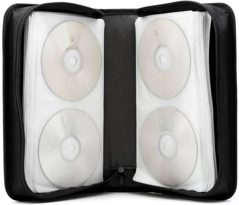 CD-Tasche für 120 CDs/DVDs - Robuster Organizer mit Reißverschluss
