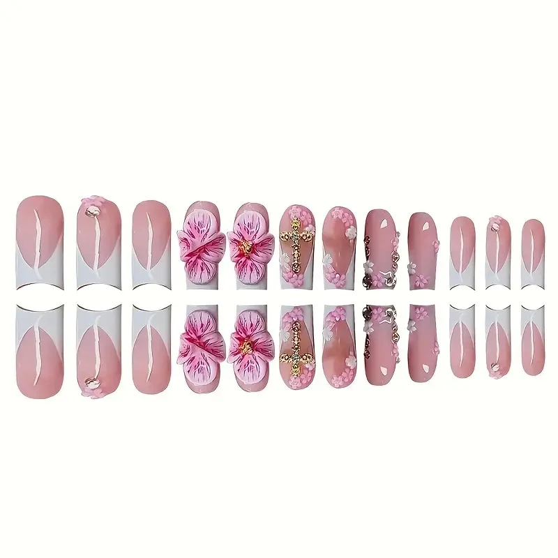 Künstlerische florale Acryl-Nagelerweiterungen Karnz