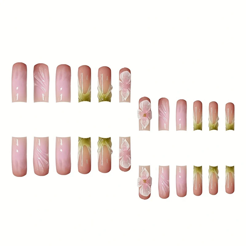 Künstlerisches Floral Acryl Nageldesign Karnz