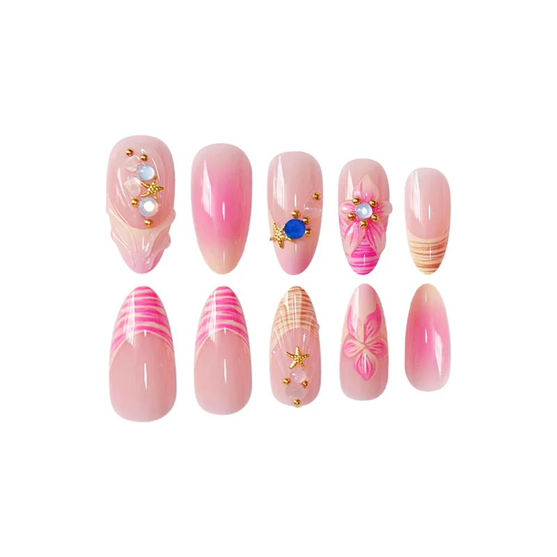 Künstlerische Florale 3D Nagelverlängerungen Karnz