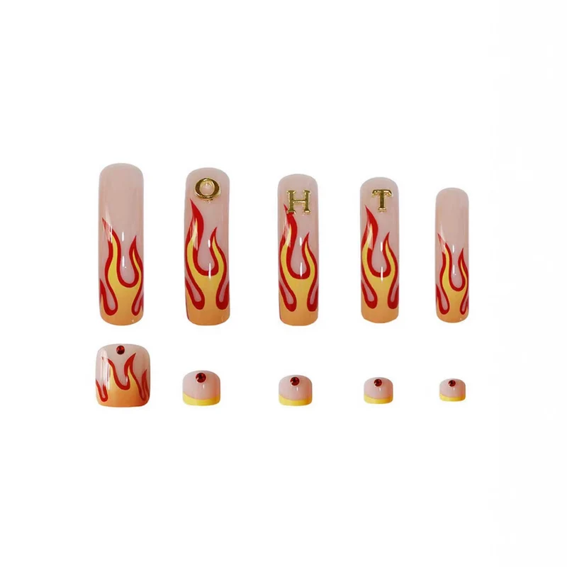 Künstlerisches Flammen-Nägel-Set Karnz