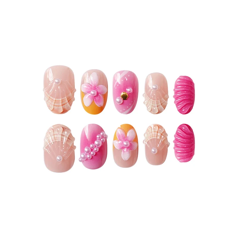 Künstlerische 3D Blumen Nagelkunst Karnz