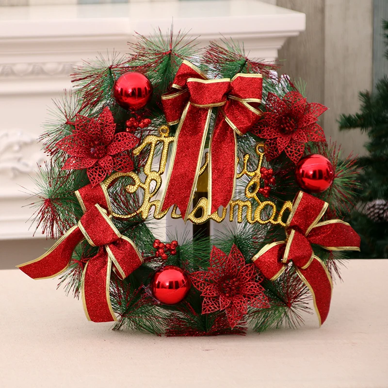 Decorative Burlap Christmas Wreath Stornfield