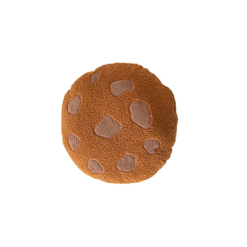 Rundes Kuschel-Sitzkissen mit Teddy-Fleece und abstrakten Fleckenapplikationen Karnz