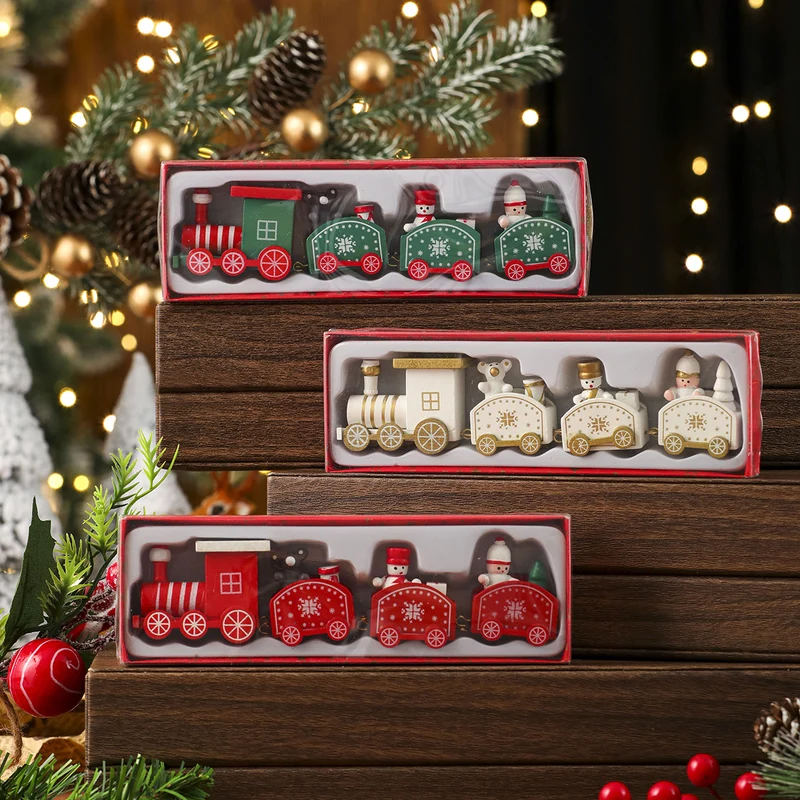 Christmas-Themed Wooden Train Decoration Stornfield