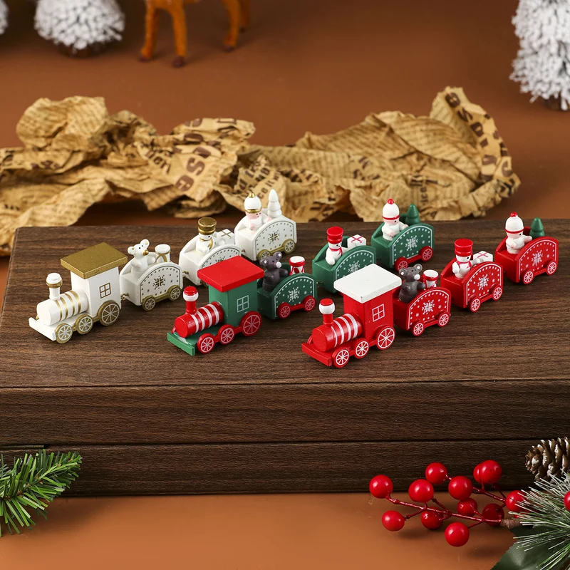 Christmas-Themed Wooden Train Decoration Stornfield