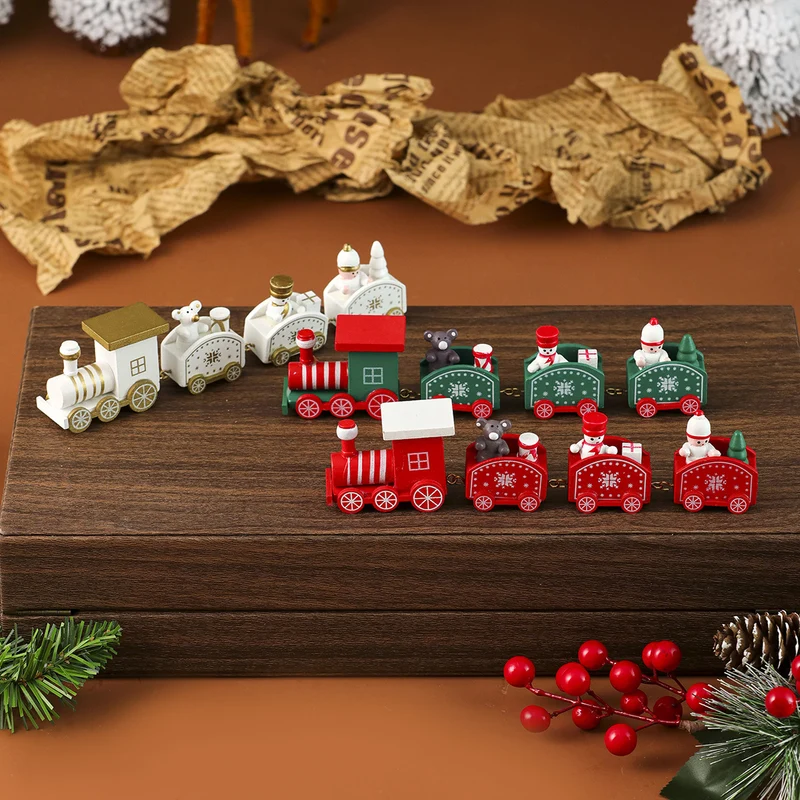Christmas-Themed Wooden Train Decoration Stornfield