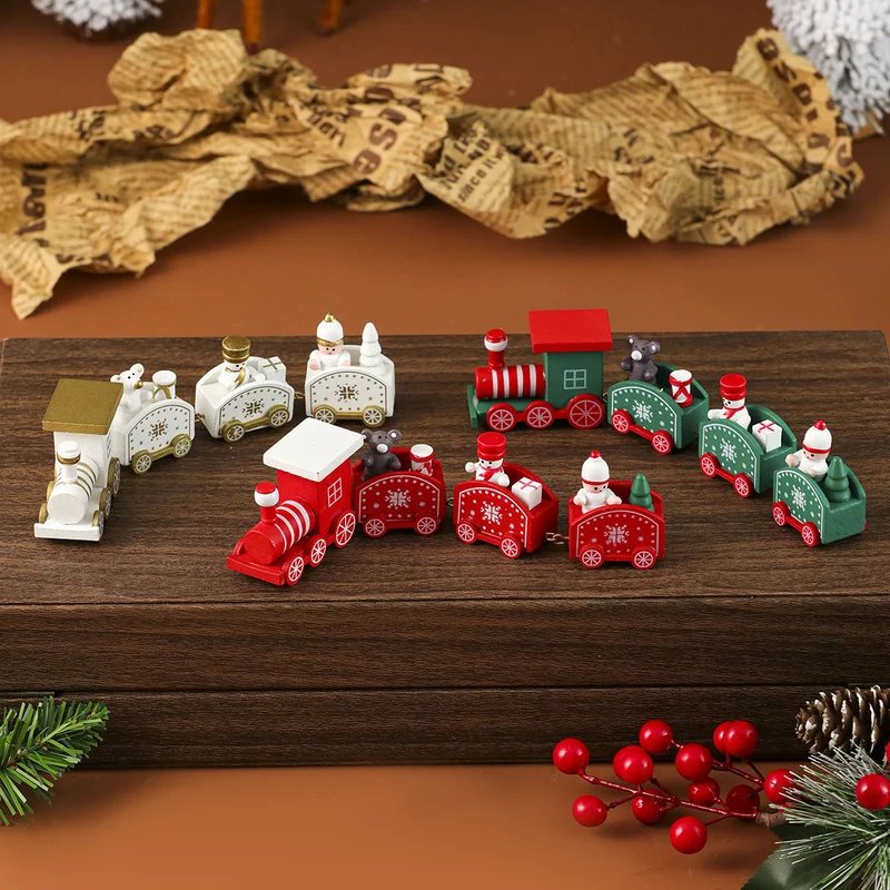 Christmas-Themed Wooden Train Decoration Stornfield