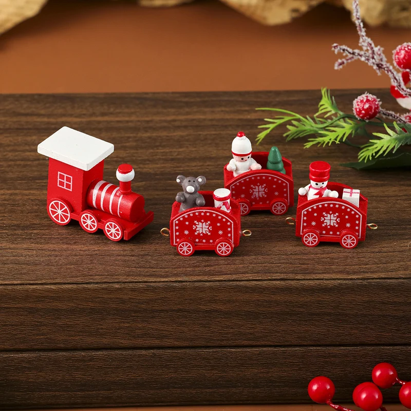 Christmas-Themed Wooden Train Decoration Stornfield