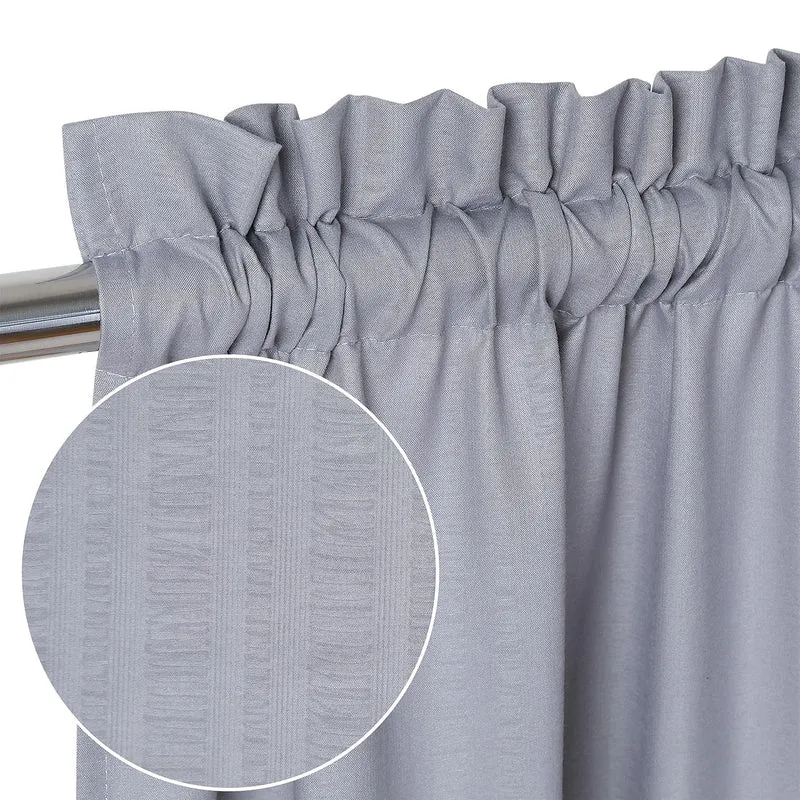 Tende da cucina impermeabili Garvee con trama in rilievo, tende corte per piccole finestre a mezza altezza, 5,1x76,2 cm, grigio, per cucina, bagno, camera da letto, soggiorno