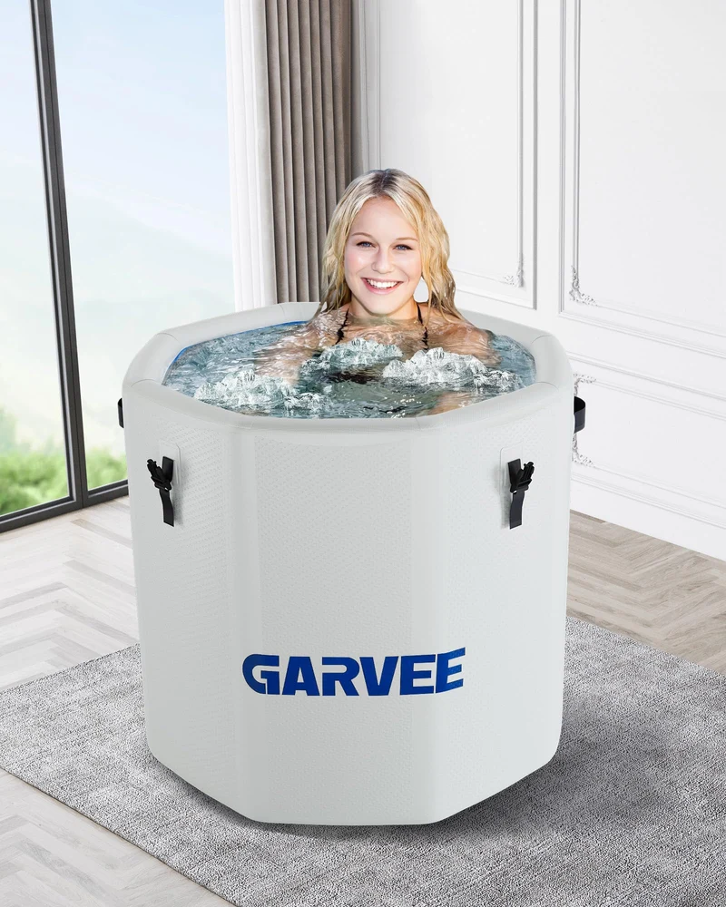 Vasca da bagno ghiacciata Garvee per atleti, XXL, 186 galloni, PVC di grado militare, coperchio isolato, portatile, per fitness e svago, compatibile con refrigeratori d'acqua