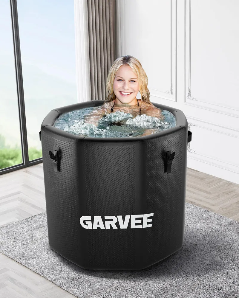 Vasca da bagno ghiacciata Garvee XXL per atleti, 186 galloni, PVC di grado militare, compatibile con refrigeratori d'acqua, portatile, coperchio isolato, sport e tempo libero