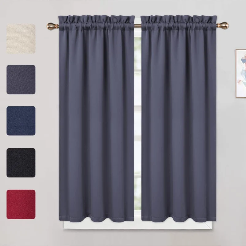 Tende oscuranti Garvee, 2 pezzi, per finestre, soggiorno, cucina, camera da letto, 26x45 pollici, grigio scuro