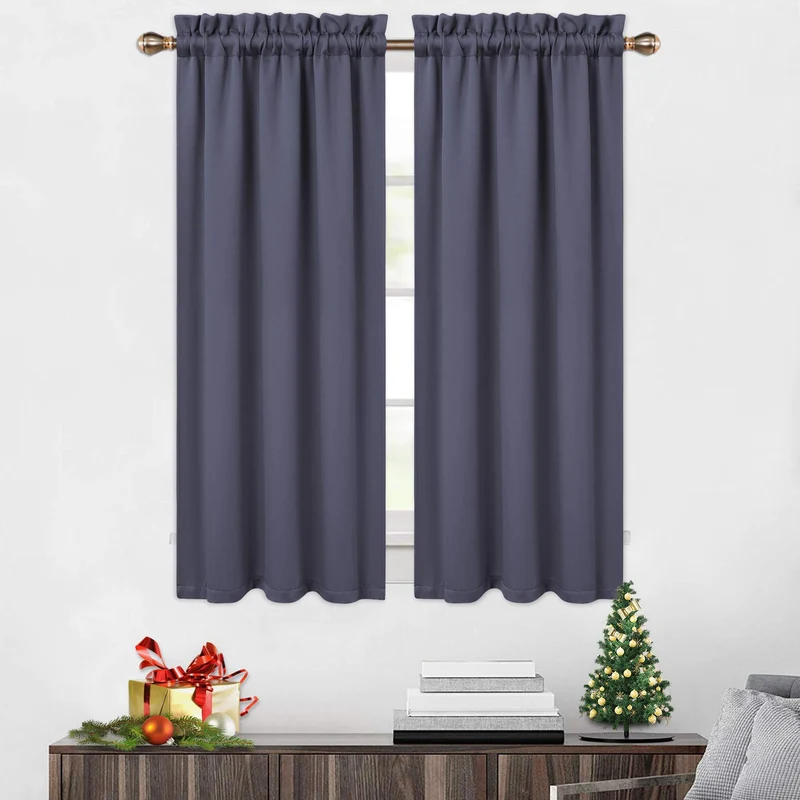 Tende oscuranti Garvee, 2 pezzi, per finestre, soggiorno, cucina, camera da letto, 26x45 pollici, grigio scuro