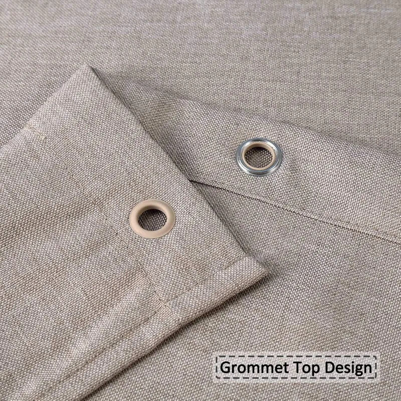Garvee Flax Leinenähnlicher Schwerer Duschvorhang Mit Haken Für Hotel Luxus, 100x180 cm, Taupe