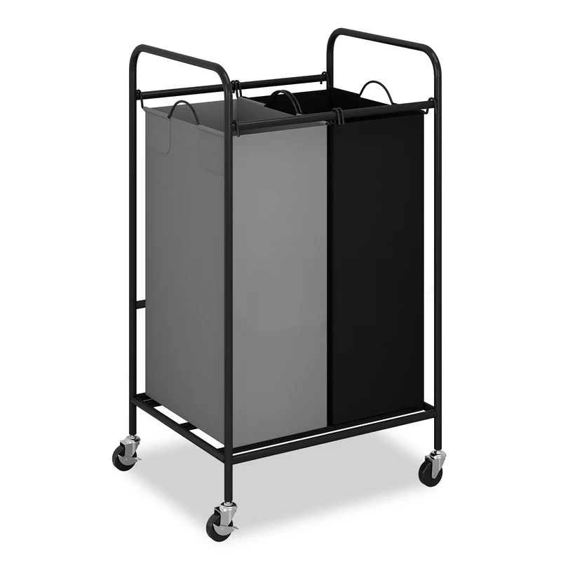 Carrello portabiancheria Garvee da 80 litri con bloccaggio ruote, robusto, capiente e facile da spostare.