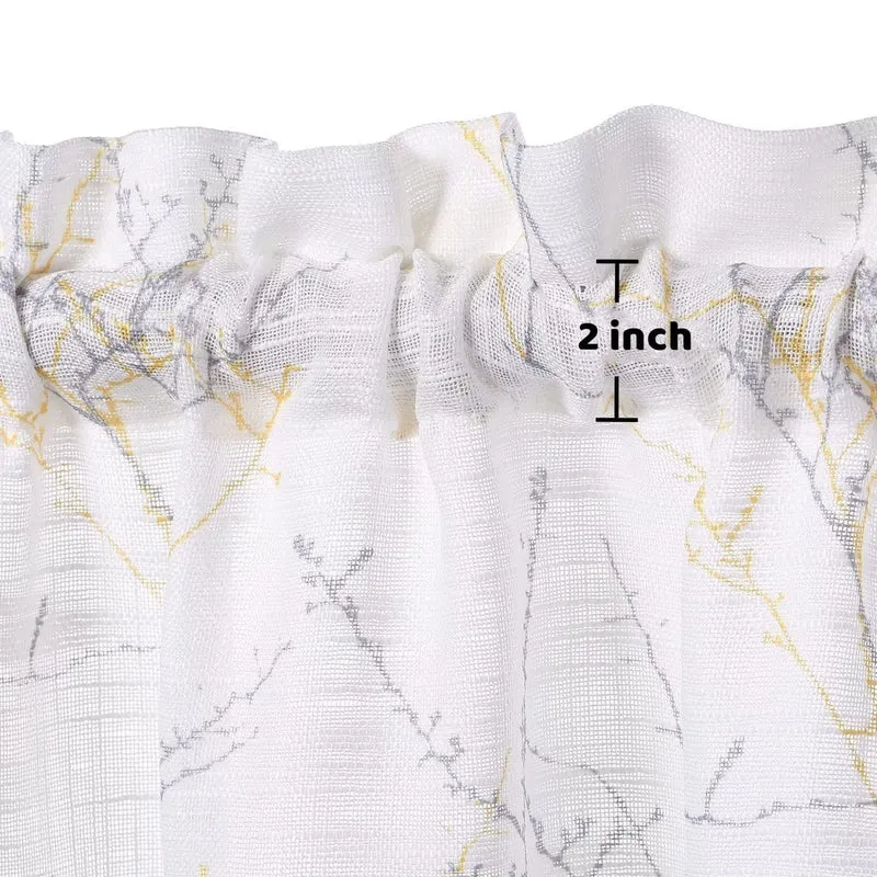 Tende semitrasparenti Garvee con motivo a rami, 26"×36", finto lino, soggiorno, bianco, 2 pezzi