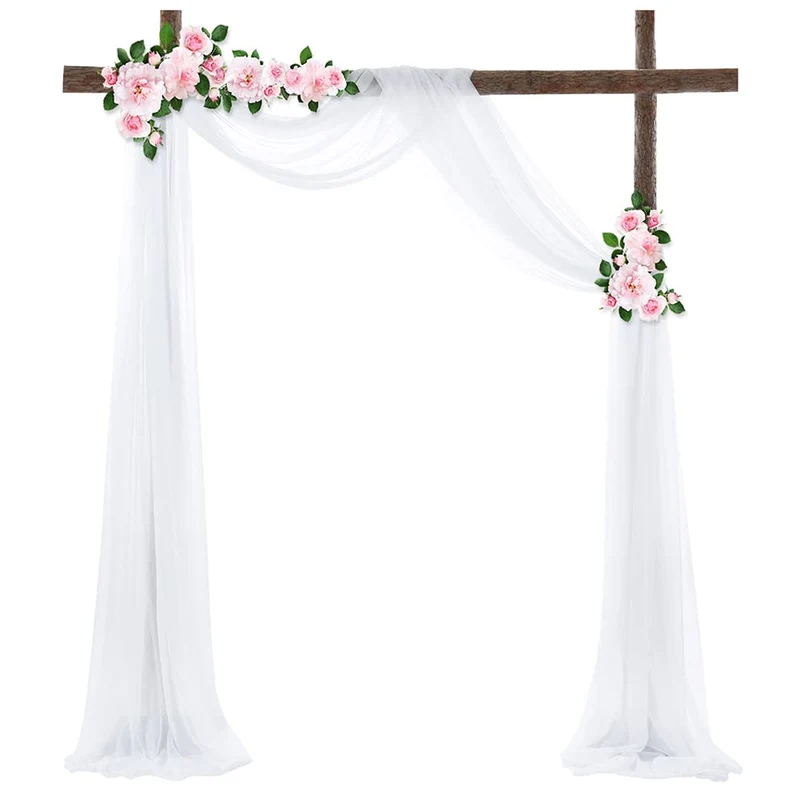 Garvee Wedding Arch Drape Tessuto Chiffon Elasticizzato Filato per Cerimonia e Festa 2 piedi x 18 piedi Elegante Lucido Morbido