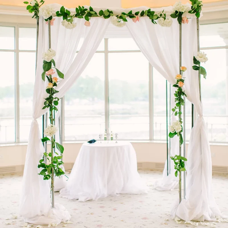 Garvee Wedding Arch Drape Tessuto Chiffon Elasticizzato Filato per Cerimonia e Festa 2 piedi x 18 piedi Elegante Lucido Morbido