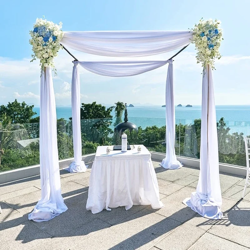Garvee Wedding Arch Drape Tessuto Chiffon Elasticizzato Filato per Cerimonia e Festa 2 piedi x 18 piedi Elegante Lucido Morbido