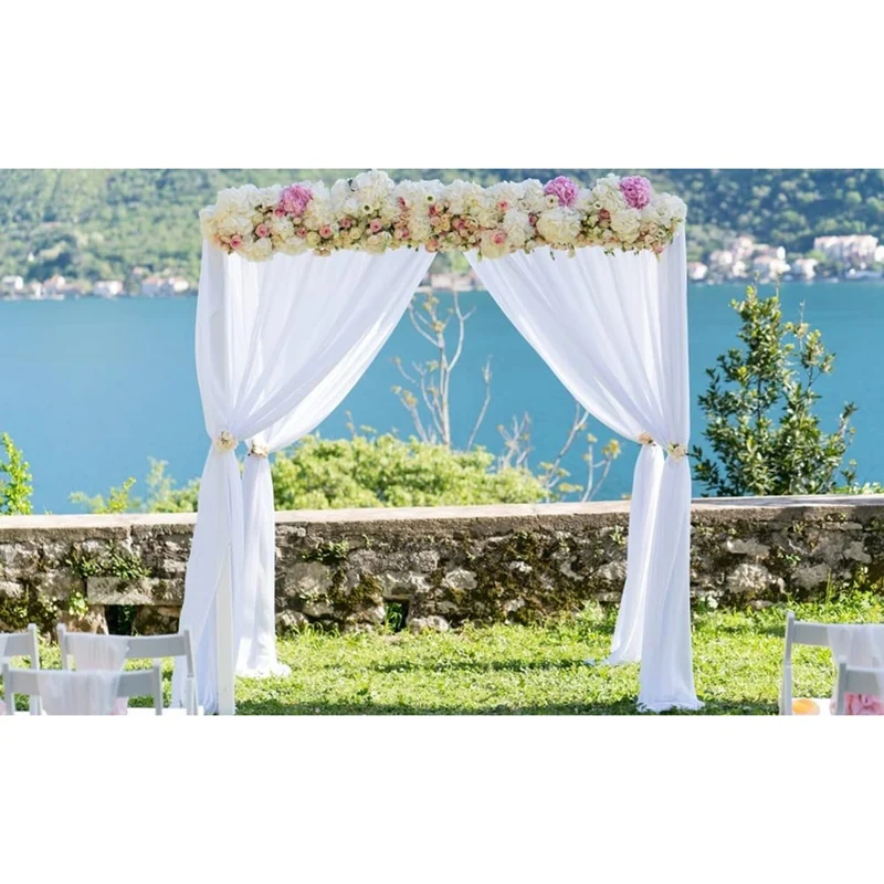 Garvee Wedding Arch Drape Tessuto Chiffon Elasticizzato Filato per Cerimonia e Festa 2 piedi x 18 piedi Elegante Lucido Morbido