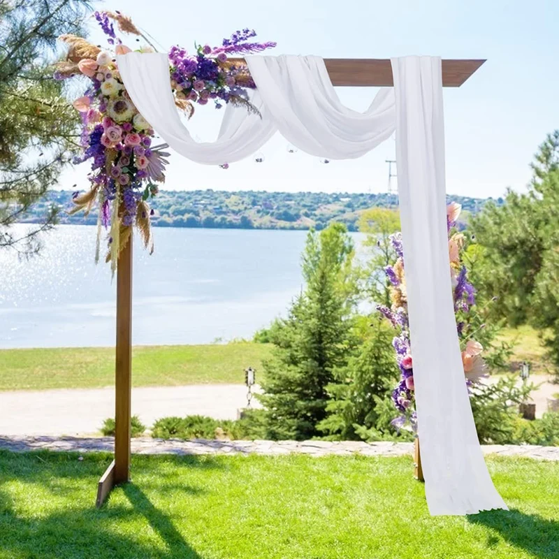 Garvee Wedding Arch Drape Tessuto Chiffon Elasticizzato Filato per Cerimonia e Festa 2 piedi x 18 piedi Elegante Lucido Morbido