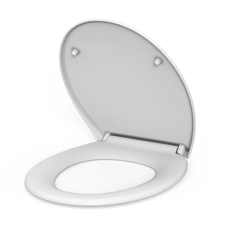 Sedile WC Garvee con meccanismo di chiusura ammortizzata, funzione di sgancio rapido, ovale, bianco, antibatterico, facile installazione