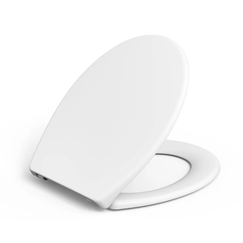 Sedile WC Garvee con meccanismo di chiusura ammortizzata, funzione di sgancio rapido, ovale, bianco, antibatterico, facile installazione
