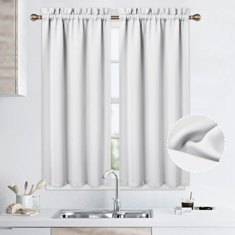 Tende oscuranti Garvee, set da 2 pezzi per bagni e piccole finestre, 26x45 pollici, nere, oscuranti