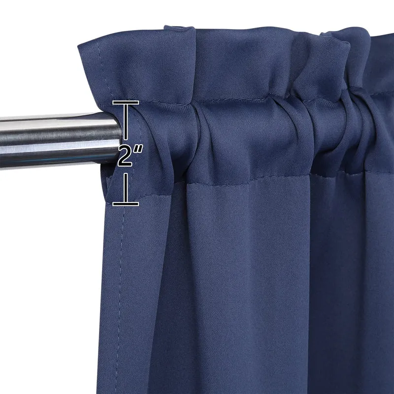 Tende oscuranti corte Garvee da 24 pollici, 2 pannelli, oscuranti, materiale pesante, blu navy, per piccole finestre, cucina e soggiorno