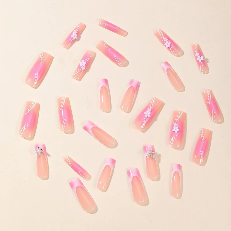 3D Floral Acrylic Nail Art Stornfield