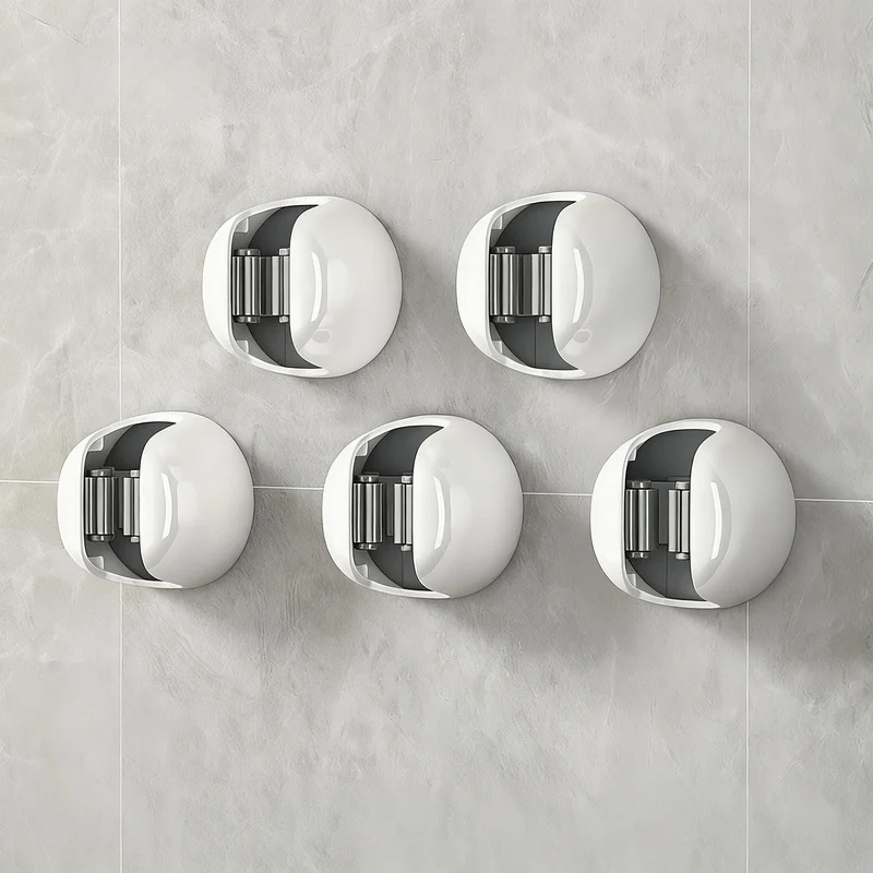 Wall hooks without drilling for brooms and cleaning cloths