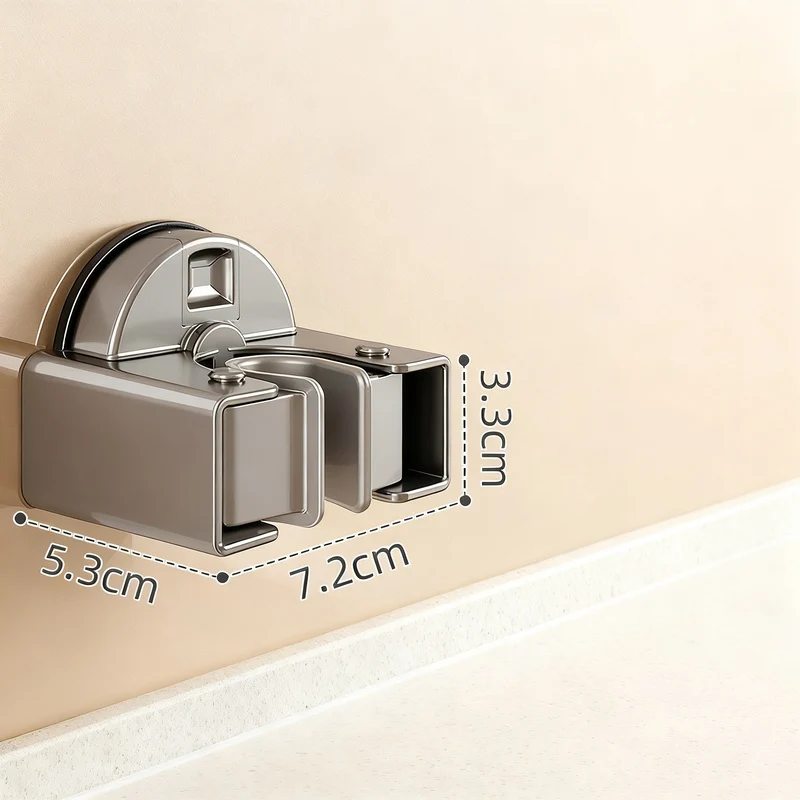 Suction cup holder for brooms and mops